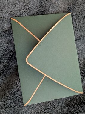 Green Envelope with Gold Trim